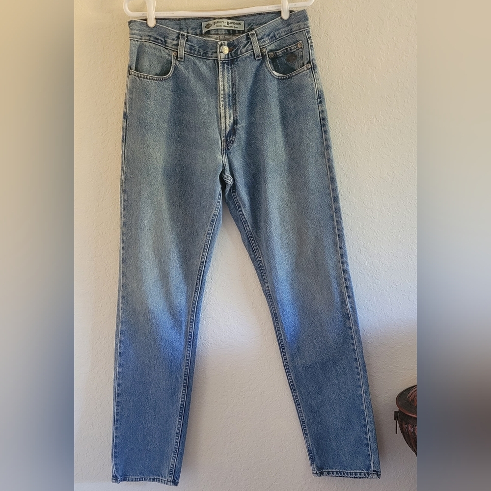 Harley-Davidson Light Wash Men's Straight Leg Jeans Sz. 32X36 Vintage. Sturgis.